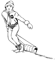 A coloring page of games and activities